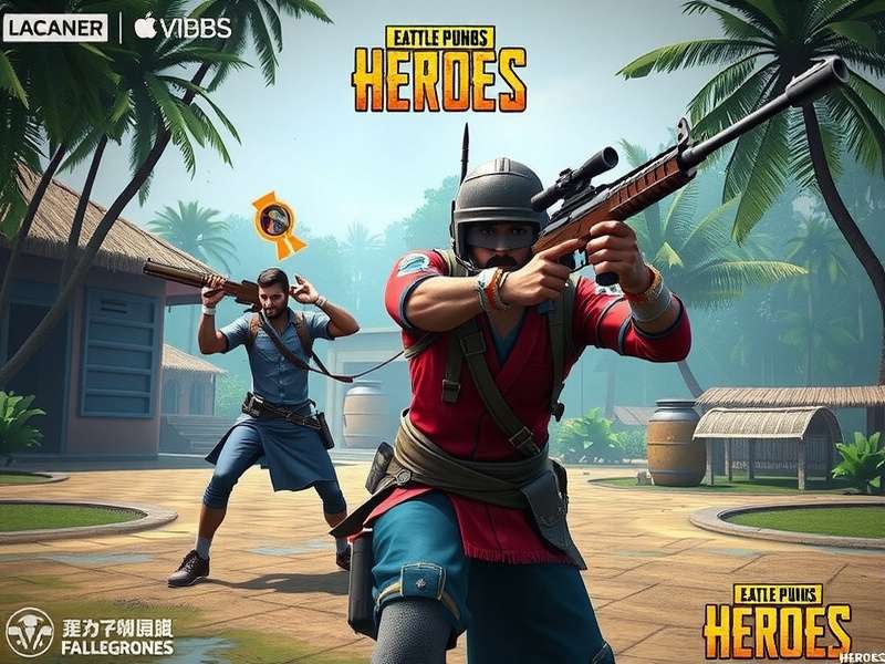 Desi PUBG Heroes gameplay showing players fighting in a rural Indian village setting with traditional and modern weapons